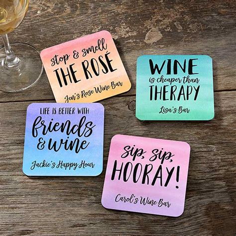 Tipsy Girl Quotes Personalized Funny Drink Coasters