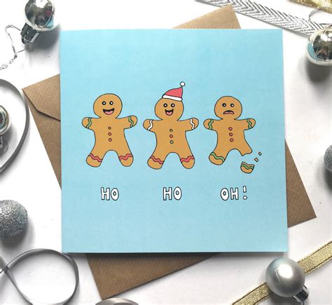 Funny Christmas Card With Gingerbread People By Ladykerry Illustrated