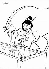 Mulan Coloring Pages Princess Disney sketch template