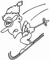 Coloring Skiing Skier Downhill Skifahren Ausmalbild Youth Cartoonish Toupty Coloriages sketch template
