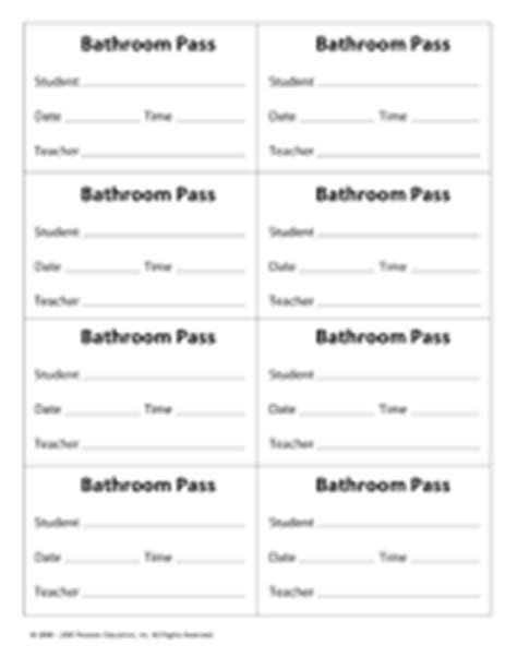 bathroom pass   sheet printable classroom tool grades