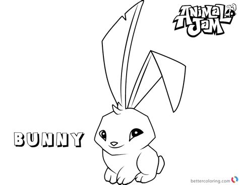 animal jam coloring pages bunny  printable coloring pages