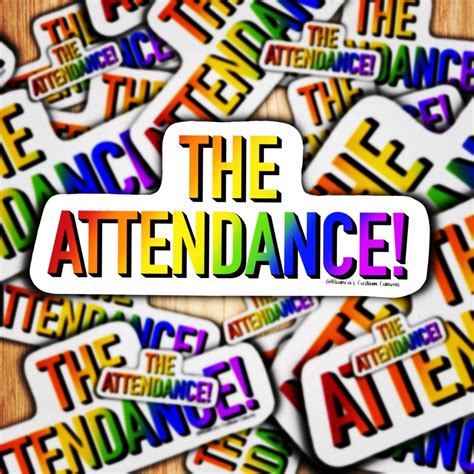 attendance vinyl sticker etsy