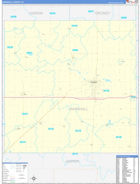 Marshall County Ia 5 Digit Zip Code Maps Basic