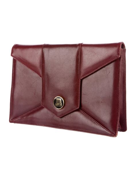 lanvin leather envelope clutch handbags lan  realreal