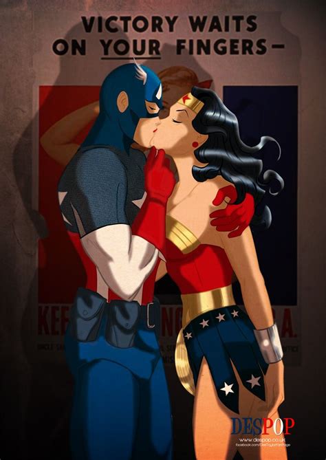 Captain America Kissing Wonder Woman By Des Taylor Imgur In 2021
