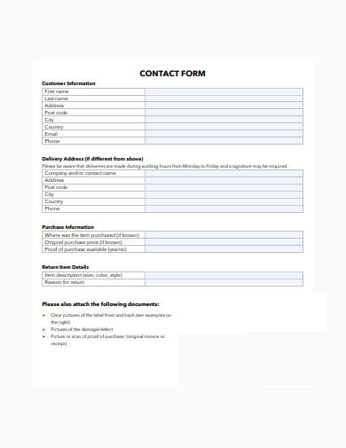 contact forms   ms word excel