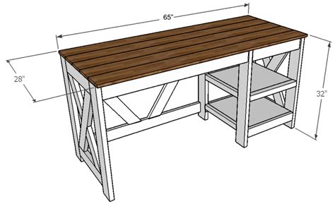 farmhouse  office desk diy woodworking plans handmade haven
