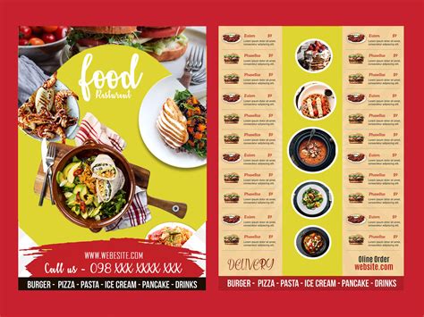 food menu restaurant menu  menu board design   hours