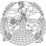 Coloring Pages Fashion Designer Colouring Adults Adult Books Mandala Fairy Blank Printable Drawings Sheets Color Summer Book Paper Painting Girl sketch template