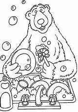 Blue House Big Coloring Bear Pages Inthe sketch template