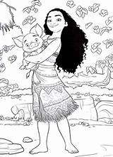 Coloring Moana Pages Printable Disney Print sketch template