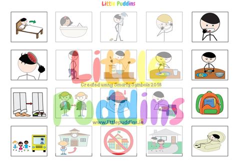 printable daily visual schedule  puddins
