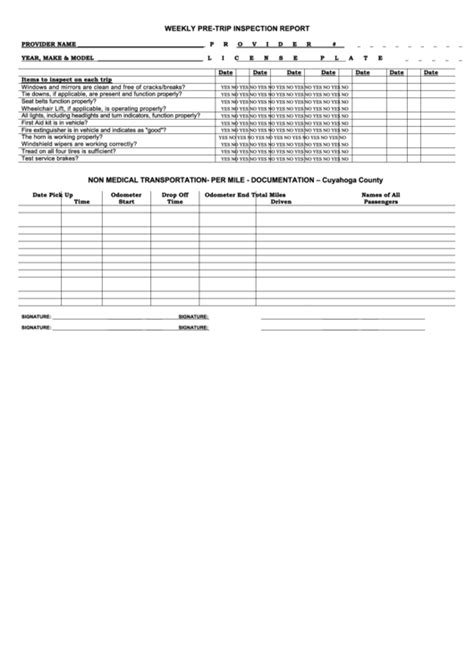 top unsorted pre trip inspection forms  templates      format
