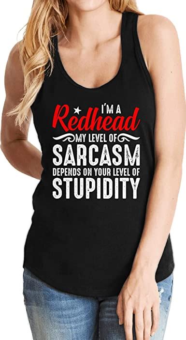 funny i m a redhead my level of sarcasm tank top shirt for