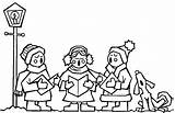 Christmas Colouring Pages Print Colour Carol Singers Kids sketch template