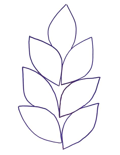 felt leaf garland printable template flower pattern drawing paper