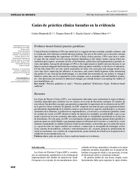 pdf guías de práctica clínica basadas en la evidencia desarrollo