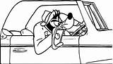 Car Coloring Goofy Disneys Mania Driving Motor Wecoloringpage Cartoon sketch template