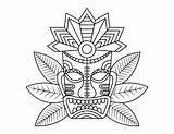 Coloring Mask Pages Tiki Summer Printable sketch template