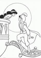 Coloring Aladdin Jasmine Princess Disney Print sketch template
