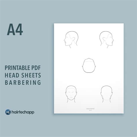 barbering head sheets template printable head sheets barbering