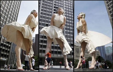 marilyn monroe s giant statue in iconic dress from seven