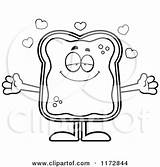 Toast Jam Mascot Loving Coloring Clipart Cartoon Cory Thoman Outlined Vector Royalty Collc0121 sketch template