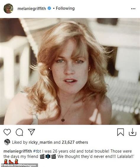 Melanie Griffith Is A Friendly Ex As She Shares Throwback Loved Up