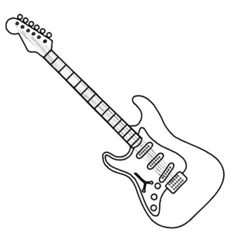 creative picture  guitar coloring page birijuscom