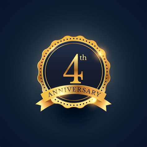 anniversary celebration badge label  golden color