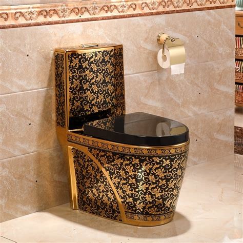 modern black  gold toilet royal toiletry global