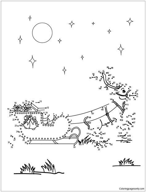 reindeer  sleigh coloring page  printable coloring pages