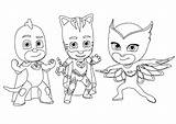 Pj Masks Coloring Kids Pages Children Funny Characters sketch template