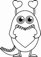 Monstruo Imprimir Ausmalbilder Monster Raskrasil Valentine Nmero sketch template