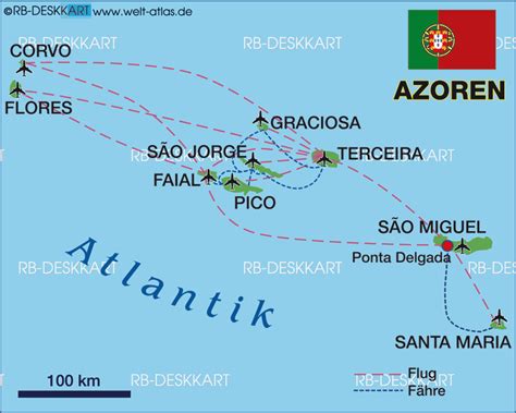 map  azores islands region  portugal welt atlasde