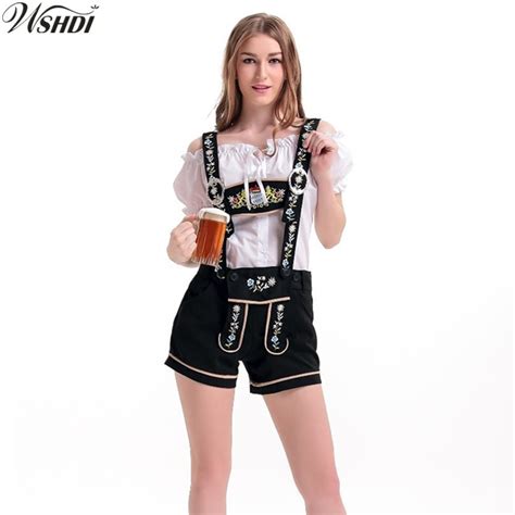 women sexy lederhosen costume adult beer maid uniforms 2018 new