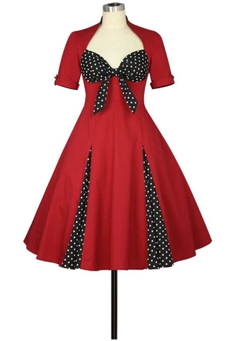50ér kjole sheri rød sød swing kjole i rød med sort underkjole med