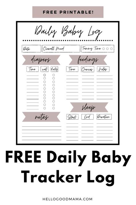 ultimate daily baby log  printable  baby schedule