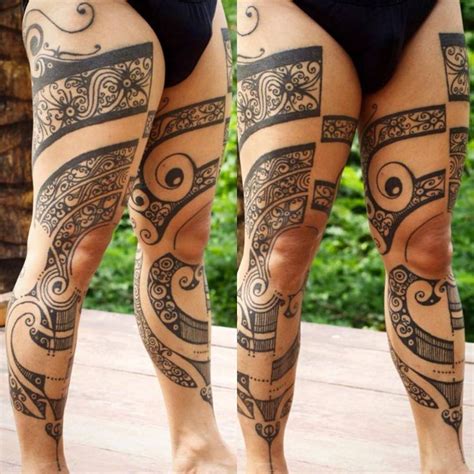 Image Result For Feminine Indonesian Tattoos Leg Sleeve Tattoo