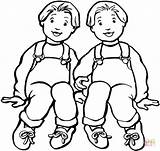 Boys Coloring Pages Twins Twin Friends Printable Color Towers Supercoloring Online Triplets Drawing Version Click Getcolorings Template Categories sketch template