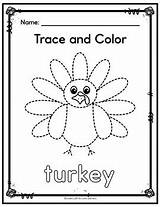 Thanksgiving Trace Printables Color Preview sketch template