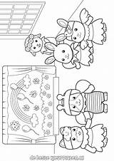 Sylvanian Coloring Calico Coloriages Familles Critters Feuilles Dessins Freekidscolorpages Chibi Yet Evy sketch template