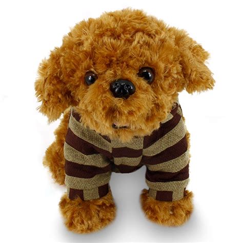 cachorro de pelucia  cm sentado caramelo  casaco marrom