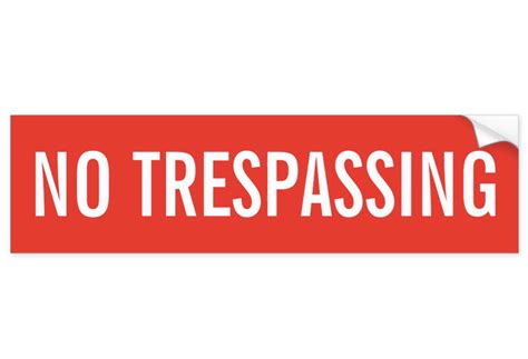 No Trespassing Red And White Sticker White Stickers