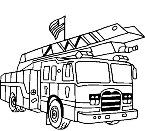 kids printable fire truck coloring page