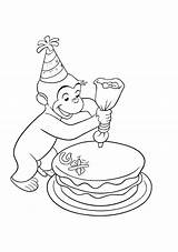 Pages Coloring George Curious Birthday Cakes Decorating Decorations Bestappsforkids Printable Popular sketch template