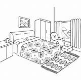 Bedroom Coloring Vector Adult Book Illustration Element Drawn Hand Pages Layout Alamy Interior House Furniture Girl Preview Template Vectors Dreamstime sketch template