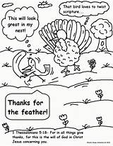 Thanksgiving Coloring Pages Turkey Sunday School Funny Kids Stealing Feather Color Church Printable Bird Popular Getcolorings Little Coloringhome sketch template