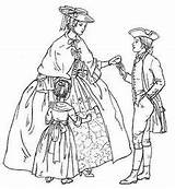 Clothing 18th Century Costumes Capelet 1770 1735 Historical Drawings Line sketch template